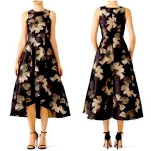 Shoshanna Black Gold Coralina Jacquard formal evening Dress in size 4